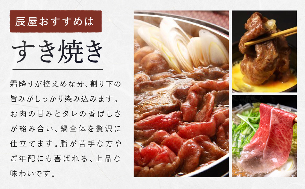 【冷蔵便】【辰屋】神戸牛赤身すき焼き／しゃぶしゃぶ用（1,000g）