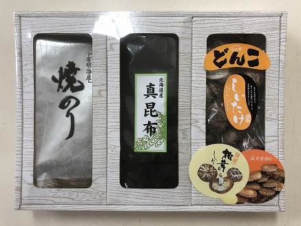 自然の恵み詰合せ 大分産原木どんこ椎茸80g・北海道真昆布80g・有明産焼きのり2袋  乾燥椎茸 干し椎茸 乾し 原木椎茸 しいたけ シイタケ 大分県産 九州 産地直送  中津市