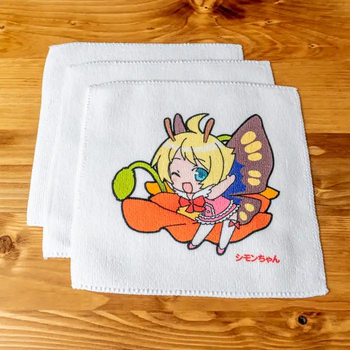 シモンちゃん ミニハンカチ 3枚セット ( 昇華転写プリント )【 キャラクターハンカチ ハンカチグッズ 茨城ハンカチ 下妻ハンカチ 】