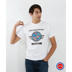 r05-014-007-2 新潟県 小千谷市 マンホール Tシャツ（白） 錦鯉デザイン【Mサイズ】