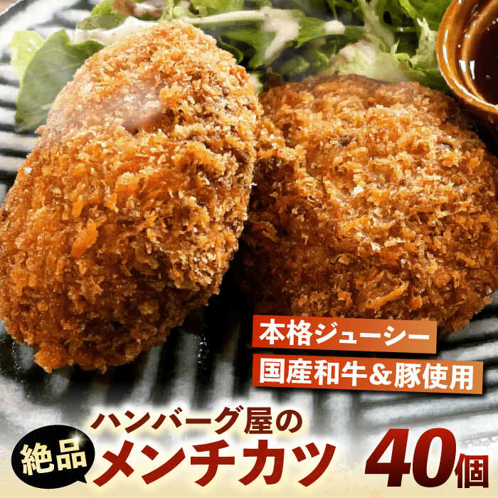 【ふるさと納税】ハンバーグ屋の絶品メンチカツ 60g×40個 (2個入×20袋)《豊前市》【鉄板ダイニング チオハウス】[VDC002] ミンチカツ メンチ 冷凍 34000 34000円