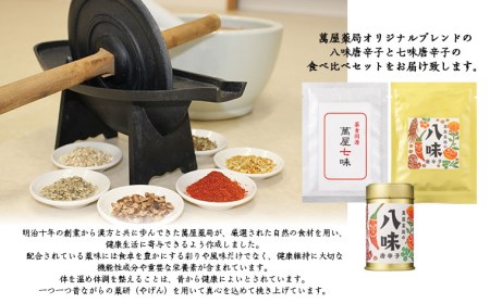 【萬屋薬局】八味唐辛子・七味唐辛子2種食べ比べセット 薬味・辛い・漢方 FZ22-540