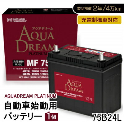 【ふるさと納税】AQUADREAM PLATINUM 自動車始動用バッテリー 充電制御車対応 75B24L 1個【配送不可地域：沖縄県】【1565893】