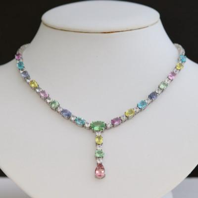 ふるさと納税 山梨市 プラチナファンシーカラーストーンYネックレス【FCS34.37ct・長さ40cm】G5624 |  | 01