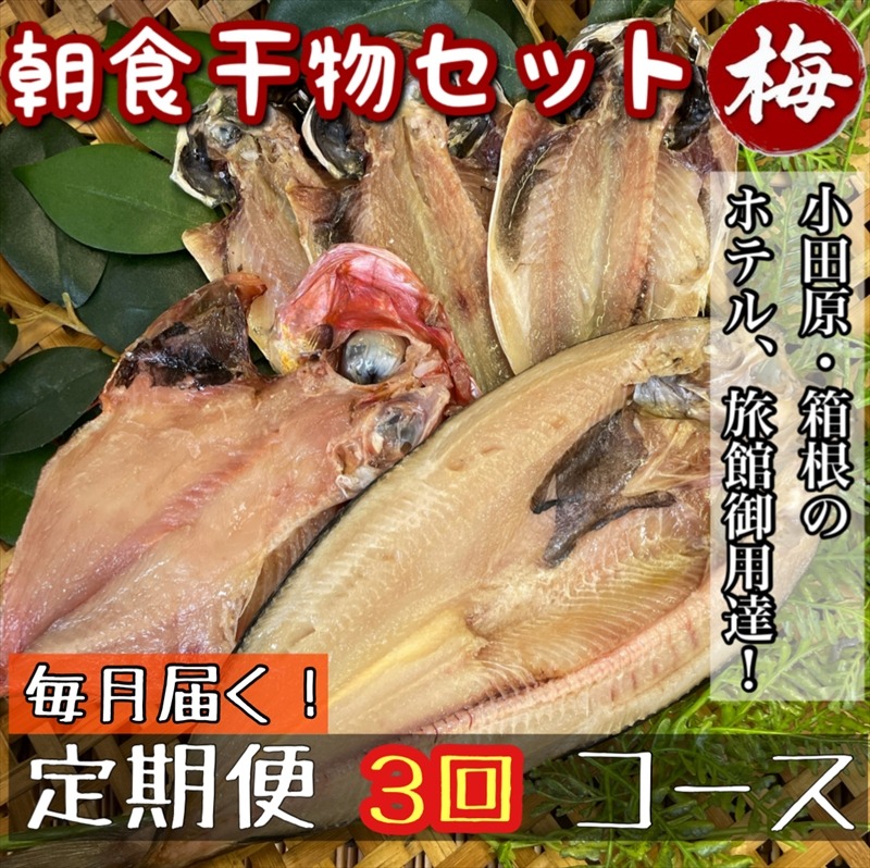 104-2753 【毎月定期便3回】小田原、箱根の旅館、ホテル御用達！朝食干物セット 梅【 まぐろや 神奈川県小田原市 】