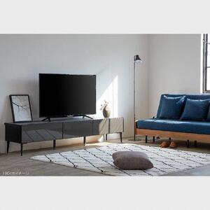 テレビボード 200cm ローボードタイプ リスボン：ブラック【モーブル】【大川家具】