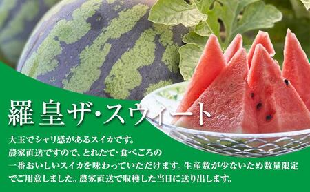 【先行予約】大玉スイカ『羅皇ザ・スウィート』（こちらの西瓜は大栄西瓜ではありません） ◇7月上旬～7月中旬頃に順次発送