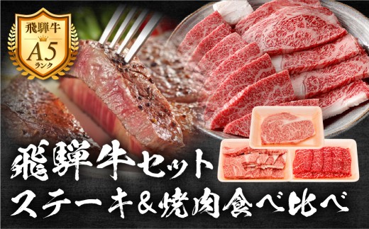 【D-33】郡上産飛騨牛セットE-2［A5等級］ロースステーキ280g・(上)焼肉400g・赤身400g