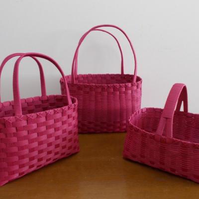 ふるさと納税 紋別市 ショッピングバック 3点セット(ラズベリー)