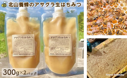 アサグラ生はちみつ（300g×2パック）やんばる東村産 はちみつ 蜂蜜 ハチミツ 生はちみつ 生ハチミツ 沖縄北部 やんばる ヤンバル 養蜂 完熟はちみつ みつばち 非加熱 自然 天然 結晶 蜜 みつ 農薬不使用 沖縄 東村
