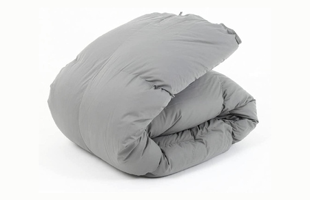 洗える羽毛布団 シングル 無地グレー 1.0kg 羽毛掛けふとん 寝具