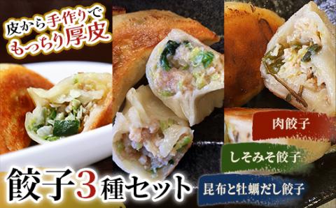 【期間限定！寄附額改定↓！】肉餃子・しそみそ餃子・昆布と牡蠣の旨味だし餃子 _F4F-2515