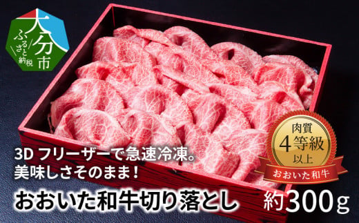 3Dフリーザーで急速冷凍。美味しさそのまま！おおいた和牛切り落とし　約300g 牛肉 和牛切り落とし 冷凍 赤身 霜降り ブランド牛 すき焼き しゃぶしゃぶ ギフト 極上 A01096