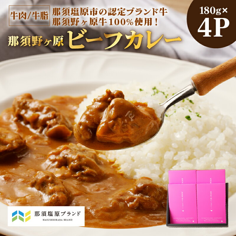 【ふるさと納税】那須野ヶ原ビーフカレー180g×4P 栃木県 那須塩原市 レトルト 牛肉 那須野ヶ原牛 ブランド牛 国産 肉 カレー 電子レンジ 簡単調理 湯せん 時短調理 お取り寄せ グルメ 送料無料