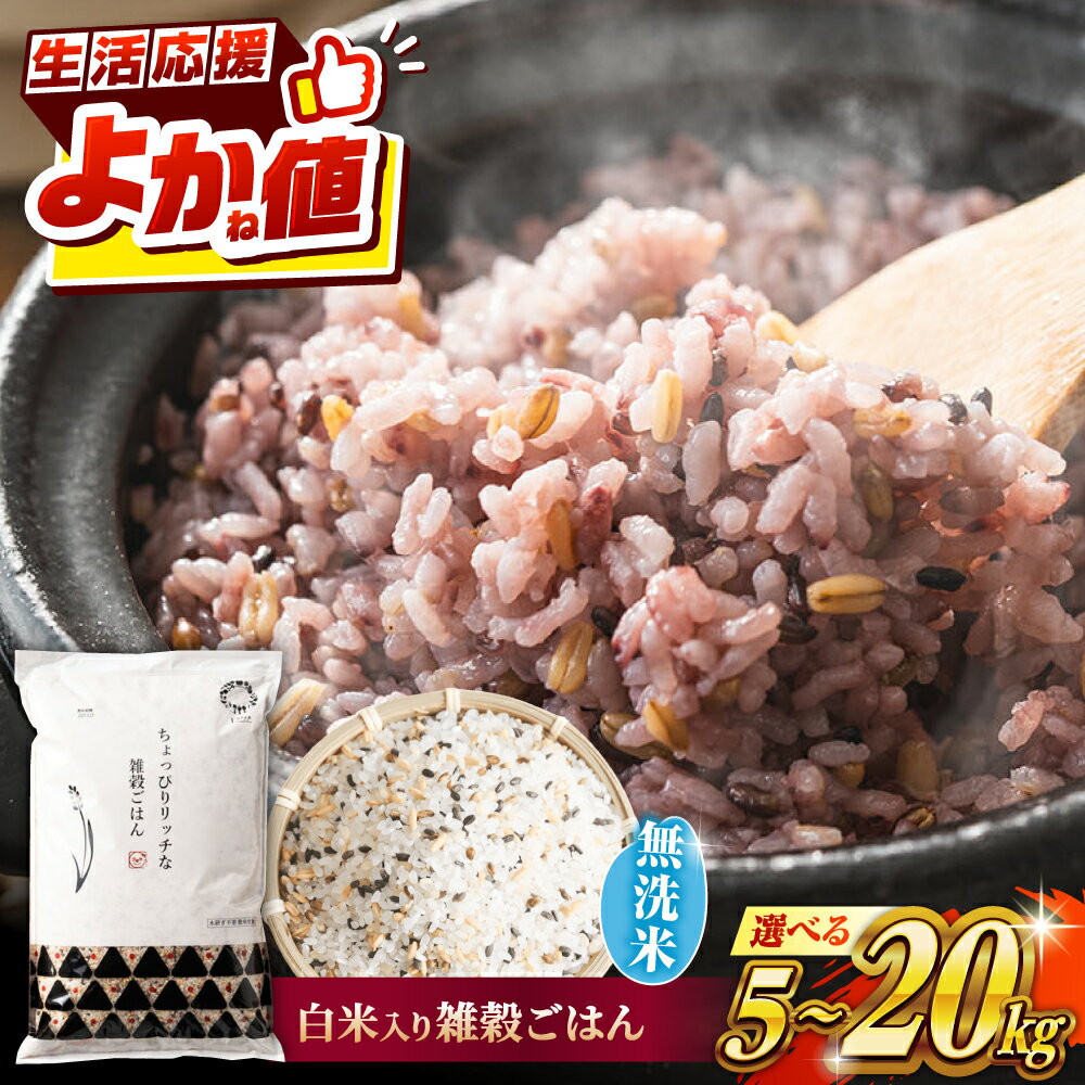 【ふるさと納税】〈令和7年度産米〉 選べる容量！水研ぎ不要 雑穀ごはん 無洗米 5kg 10kg 20kg 【株式会社 農産ベストパートナー】[ZBP145] 雑穀米 雑穀 米 無洗 ひのひかり 人気 送料無料 令和7年