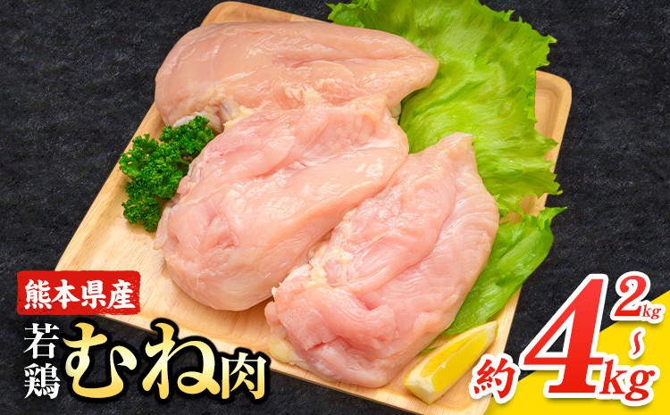 
            ＼内容量が選べる！／大容量 鶏肉 熊本県産 若鶏むね肉 内容量選べる 2kg または 4kg《1月中旬-2月末頃出荷》 　モモ肉 モモ 若鶏モモ 鶏モモ ムネ 鶏ムネ ムネ肉 若鶏ムネ
          