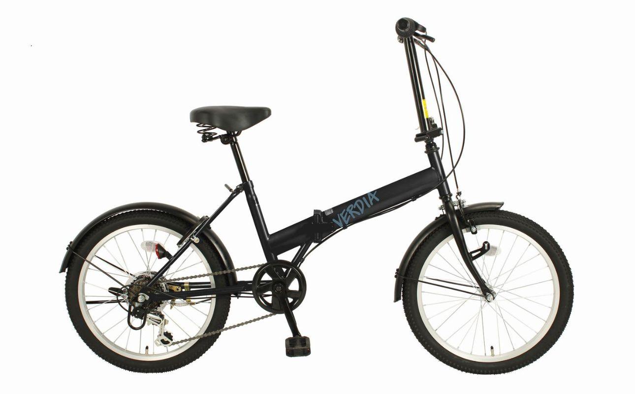 折りたたみ自転車 20インチ 6段変速 ワイドタイヤ ヴェルディア 街乗り 通勤 通学 安定走行 フォールディングバイク ブラック│武田産業 人気返礼品 三重県 四日市市 ふるさと納税
