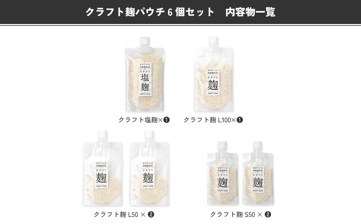 【ヨーグルトメーカー専用】 パウチで作る自家製麹調味料キット 「クラフト麹パウチ 6個セット」 多治見市 / タニカ電器販売[TAS031]