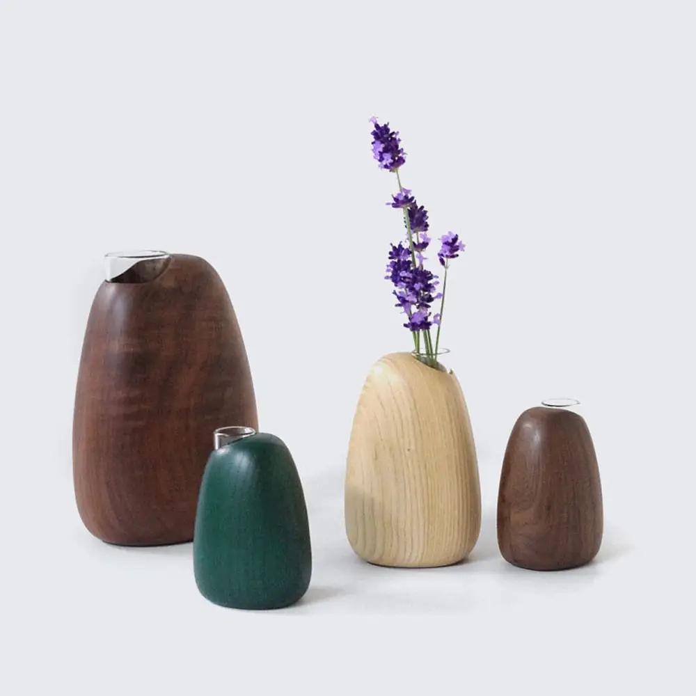 Mango vase -  small　green/SASAKI【旭川クラフト(木製品/一輪挿し)】マンゴーベース / ササキ工芸_03253