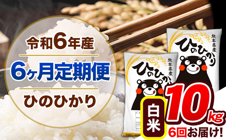 
            【6ヶ月定期便】令和6年産  定期便 ひのひかり 10kg 《申込み翌月から発送》令和6年産 熊本県産 ふるさと納税 白米 精米 ひの 米 こめ ふるさとのうぜい ヒノヒカリ コメ 熊本米 ひのもり
          