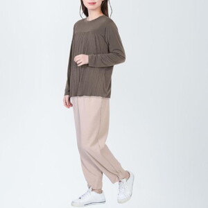 フリー（M～L） もんぺ レディース ベージュ リヨセル 無地 ／ シニアファッション ギフト お洒落 ズボン モンペ シニア レディース ファッション パンツ リラパン 無地 おしゃれ和風 70代 