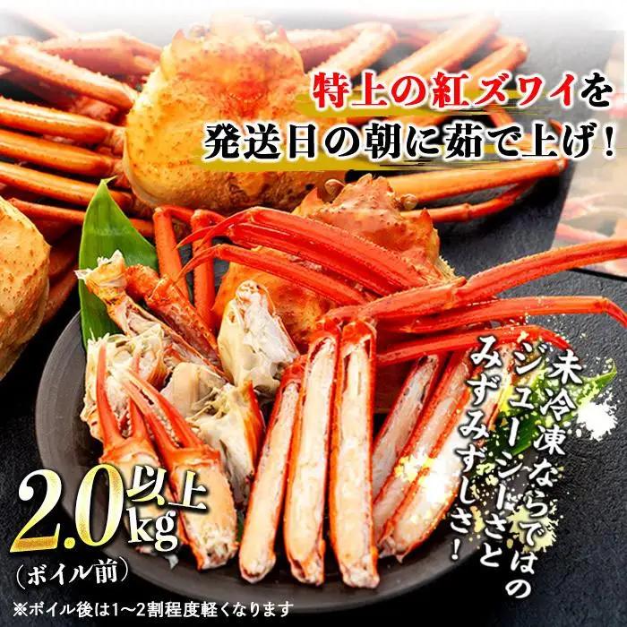 2026年11月発送【訳あり】金沢港より直送！ボイル紅ズワイガニ 大サイズ3～4杯セット かに 蟹
