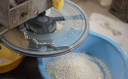 島珠 数珠 7mm グレー（房/シルク） 兵庫県 洲本市 淡路島