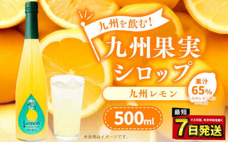 九州を飲む！九州果実 シロップ 九州レモン 500ml 1本 約25杯分 レモン フルーツ 果物 ジュース