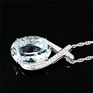 アクアマリン ペンダント 10ct 10カラット K18 18金 ホワイトゴールド  （161328） [山梨 ペンダント ネックレス アクアマリン ホワイトゴールド ゴールド ジュエリー ダイヤモン