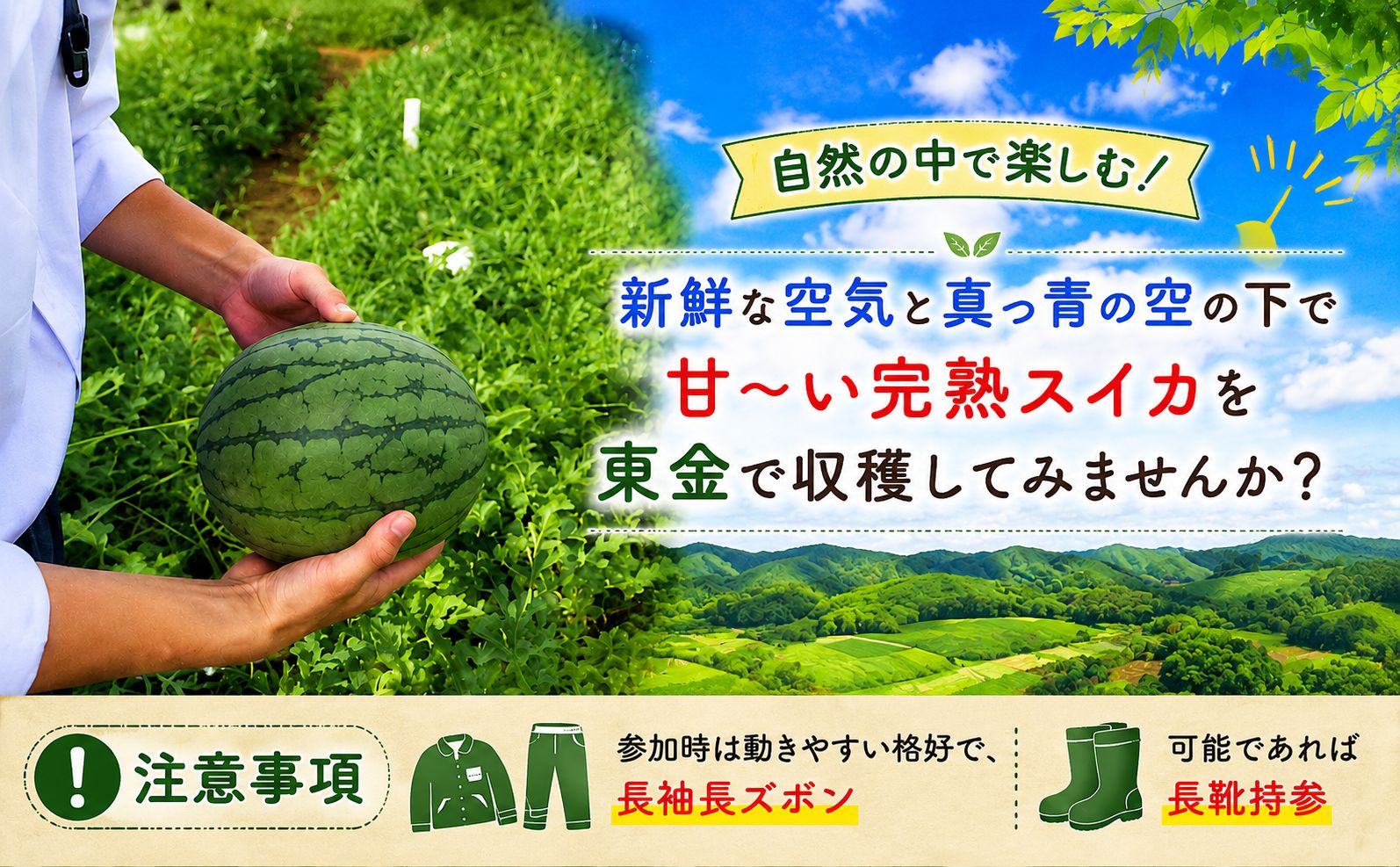 小玉 スイカ 収穫体験 2～3個 お持ち帰り付き 1グループ様 高糖度 西瓜 小玉スイカ 夏