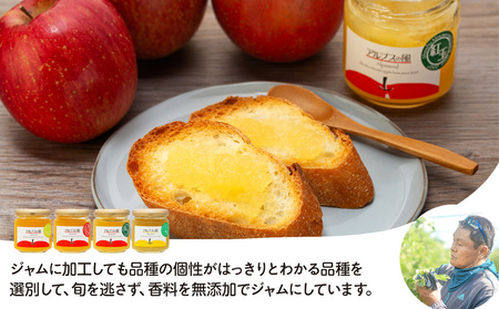 甘さをおさえた 大人のりんごジャム 品種別 3本セット 甘さ控えめ りんごジャム 林檎ジャム ジャム 瓶 3本 セット 詰め合わせ 食べ比べ 食べ比べセット りんご リンゴ 林檎 長野 長野県 箕輪町
