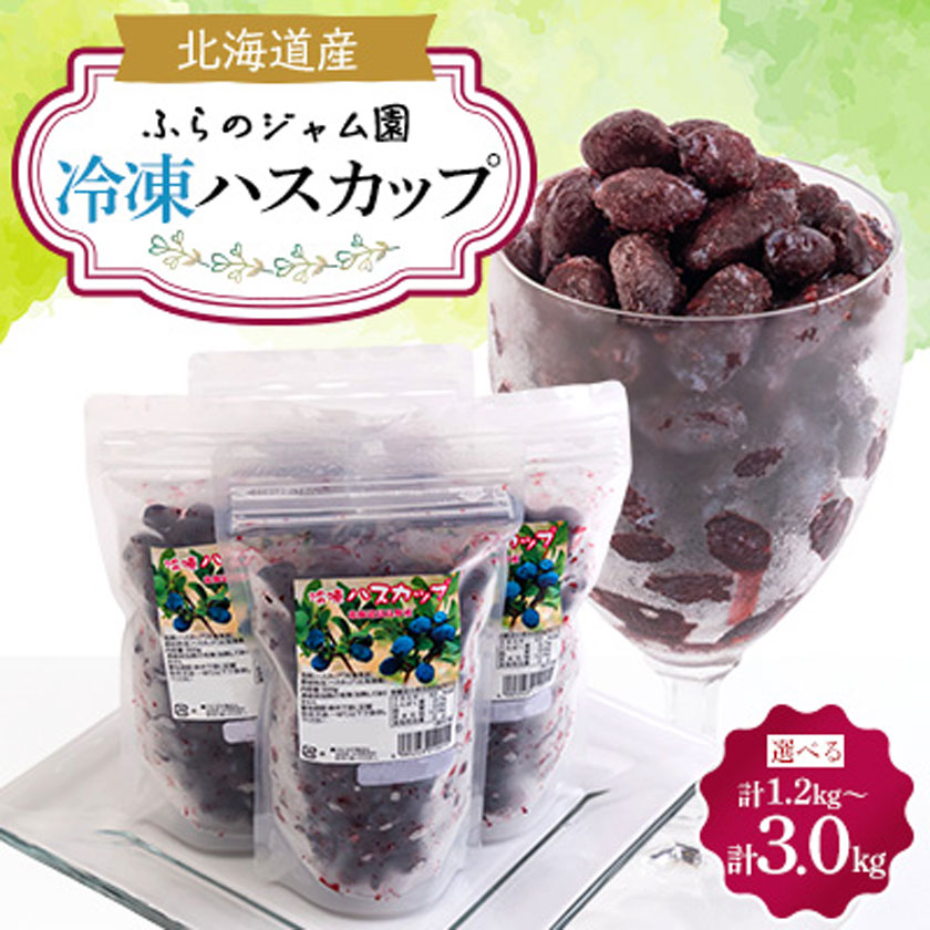 【ふるさと納税】【選べる容量】冷凍ハスカップ　300g　4袋/6袋/8袋/10袋_ ハスカップ はすかっぷ 冷凍 果物 くだもの フルーツ 冷凍フルーツ ジャム デザート 国産 北海道 富良野 富良野市 産直 産地直送 送料無料 【配送不可地域：離島】【G1266328】