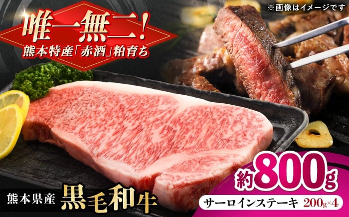 
            熊本県産 『原田畜産』 黒毛和牛 サーロイン ステーキ 計約800g（約200g×4枚） 牛肉 牛 【有限会社 九州食肉産業】 [AYCN150]
          