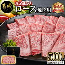 【ふるさと納税】宮崎牛(A5)ロース焼肉用500g - 宮崎牛ロース 焼肉用 500g 焼肉用カット ロース 牛肉 焼肉 送料無料 AD-0114【宮崎県都城市は2年連続ふるさと納税日本一！】