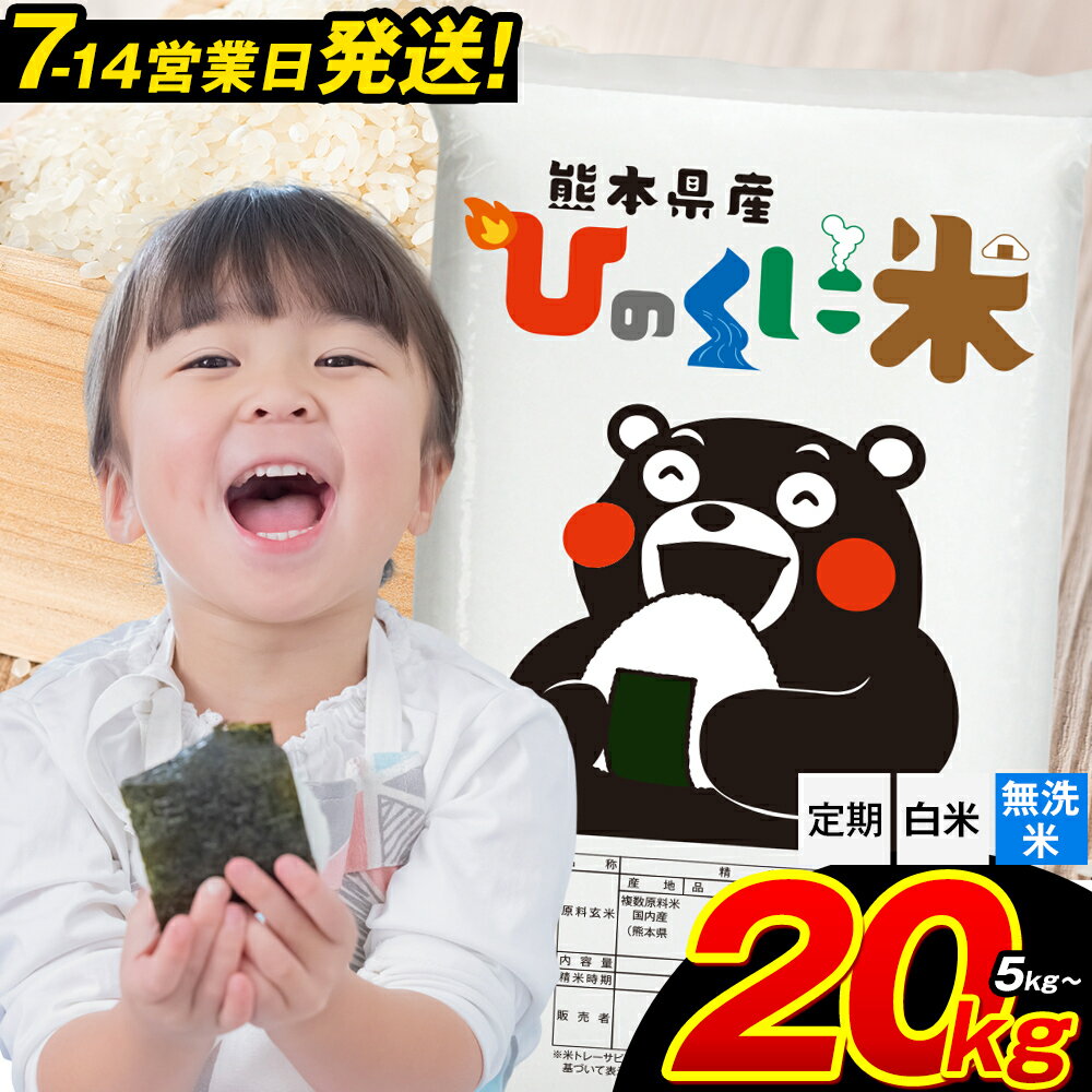 【ふるさと納税】 無洗米 も選べる 阿蘇 ひのくに米 5kg 10kg 15kg 20kg 定期便 も選べる 熊本県産 ふるさと納税 無洗米 白米 精米 ひの 米 こめ ふるさとのうぜい コメ お米 おこめ《出荷時期をお選びください》