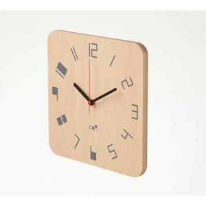 【ギフト用】旭川家具　コサイン　coaナンバークロック ナチュラル 掛け時計 25×4.5×25cm 約900g|時計_01755