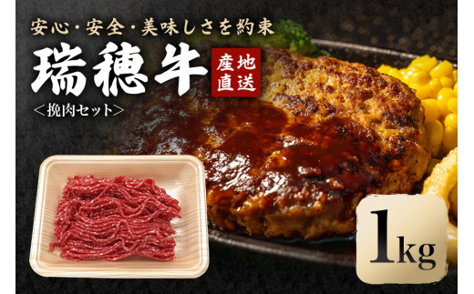 瑞穂牛挽肉セット 約1Kg 1000g 牛肉 瑞穂牛 ひき肉 ブランド牛 茨城県 ミンチ 冷凍配送 200g×5袋パック 小分け 牛ミンチ 和牛 お肉 肉 おにく にく 国産牛 挽き肉 挽肉 お取り寄