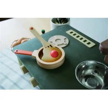 東郷町公式キャラクター【トッピィ】ロゴ入りインテリアになじむ日本製ままごとキッチン -すみいろ-【1605382】