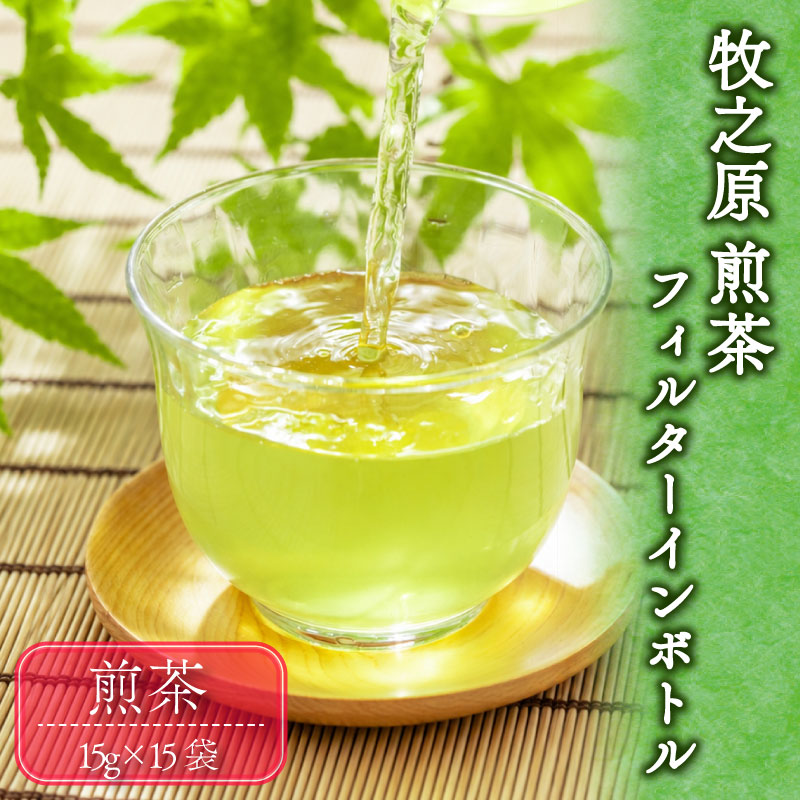 087-3　茶葉で簡単おいしい水出し茶を！フィルターインボトルと一煎茶のセット