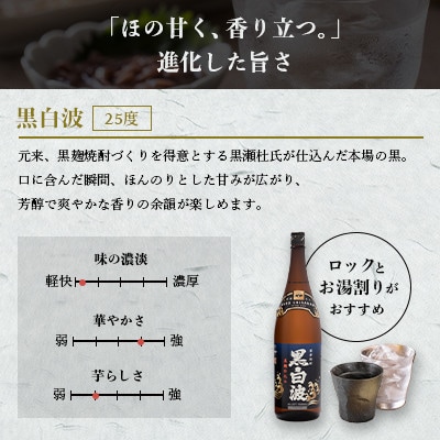 枕崎の定番焼酎【黒白波】1800ml×4本セット　B8-32【配送不可地域：離島】