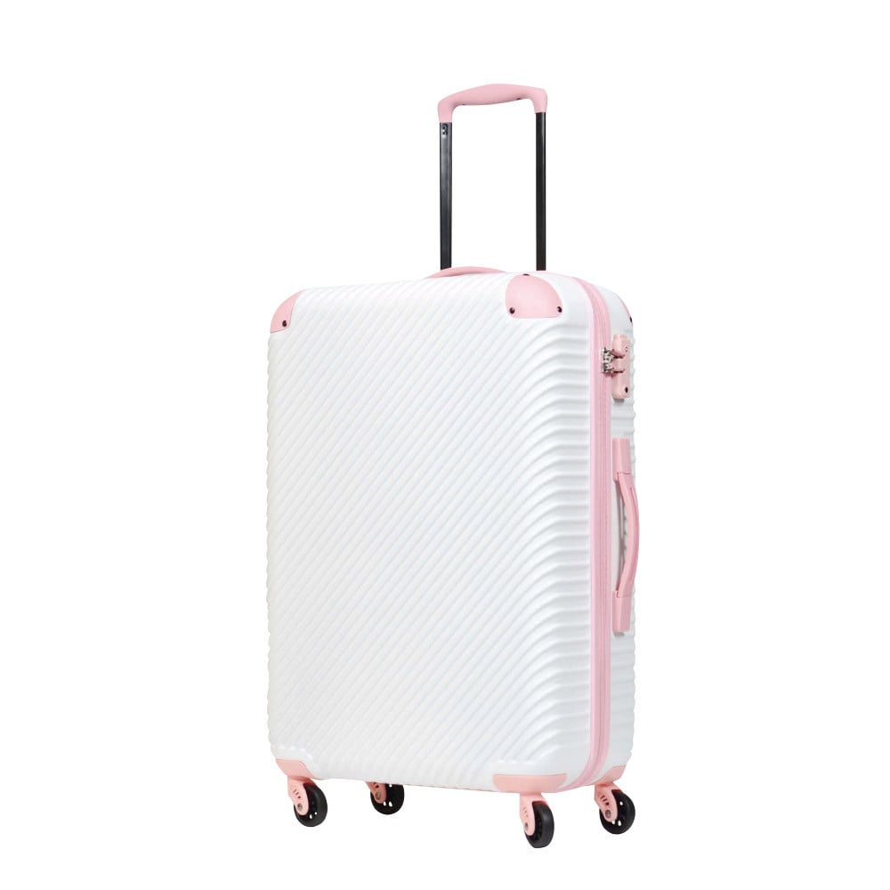 
            G531 【4～7泊用 抜群の安定感！】 ABS7352スーツケース M （ホワイト×ピーチ） TSAロック ダイヤル式 軽量キャリーケース 国内スーツケース 海外キャリーケース キャリーバッグ 軽い おしゃれスーツケース 中型 無料受託サイズ ファスナー ジッパー 旅行
          