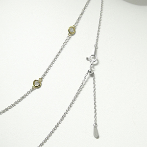 PT850/K18イエローゴールド「2カラット」ステーションダイヤネックレス【2ct-90-4】