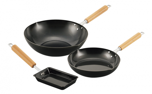 NFE-3PA ネオフェニックス 鉄製フライパン & 炒め鍋3点セット FC020230
