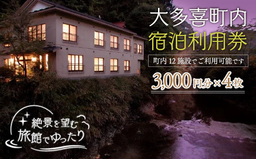 W04007 大多喜町内宿泊利用券3000円 4枚