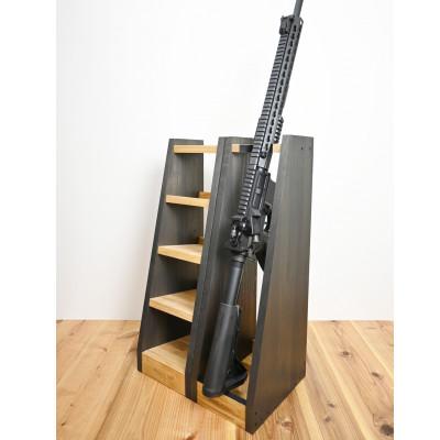 ふるさと納税 横手市 WOOD WORKS ライフルスタンド 1丁掛+マガジンラックセット【本体:ライトブラウン×BW】 |  | 01