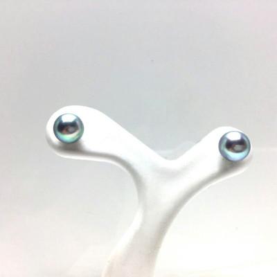 ふるさと納税 志摩市 老舗の真珠専門店・高品質 アコヤ真珠 ブルーピアス 5.0〜5.5ミリ K18YG