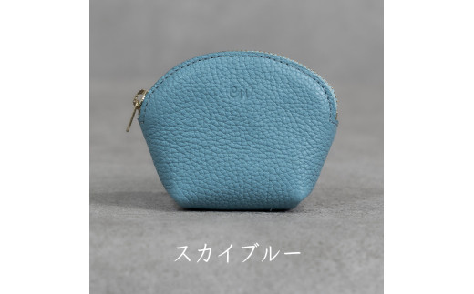 本革 ラウンドミニポーチ 日本製 レザー 革製品 小物 収納 Liete WH-20 スカイブルー スカイブルー スカイブルー