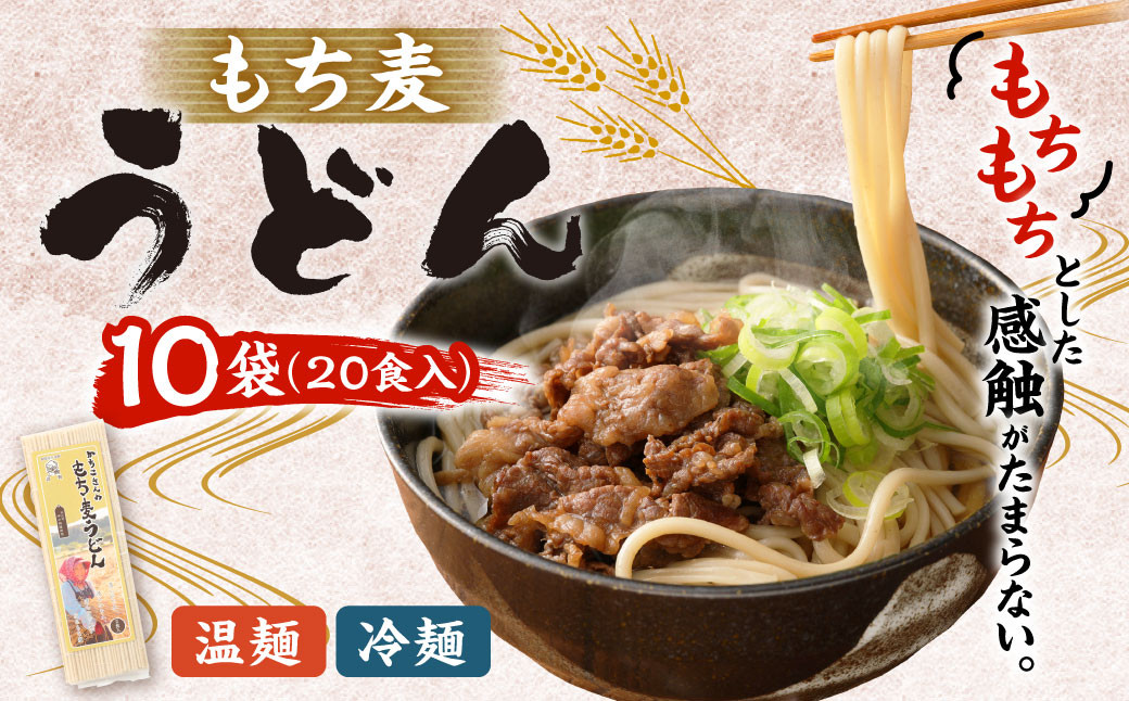 もち麦 うどん 計1.8kg（180g×10） 水俣市 もち麦工房