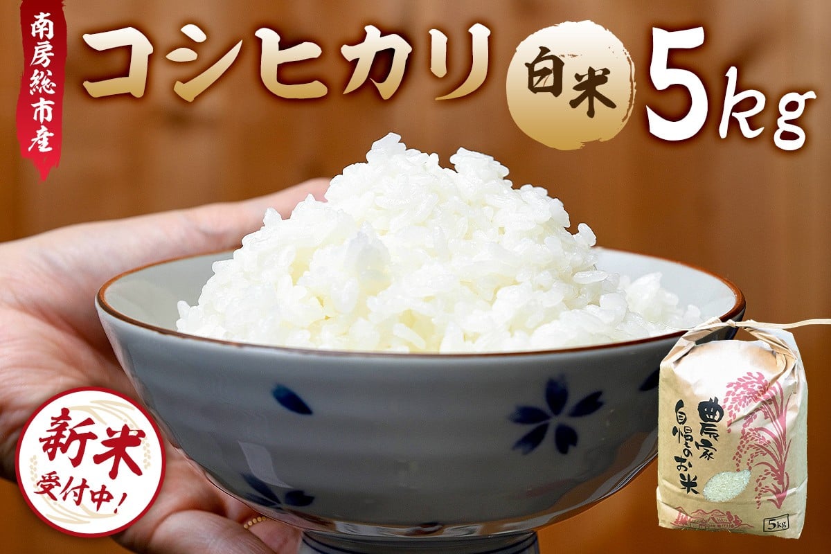 
            【2025年9月10日以降発送予定】【令和7年産】南房総市産コシヒカリ白米5kg mi0018-0012 【お米 精米 ごはん こしひかり おにぎり ブランド米 国産米】
          