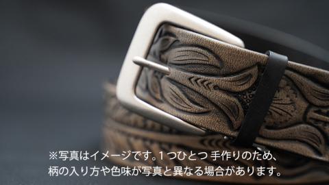 牛革 ベルト (アンティーク・黒染め) 【太さ40mm、厚さ3.5mm、長さ120cm】 [BE002ya]